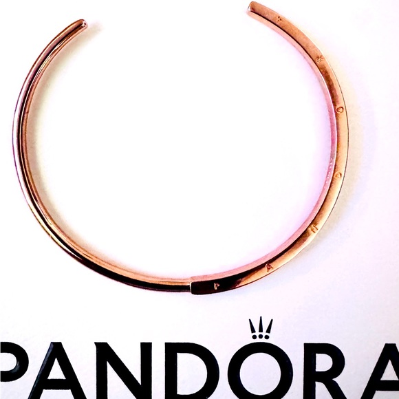 PANDORA Signature I-D Open Bangle - Rose Gold - Picture 7 of 15